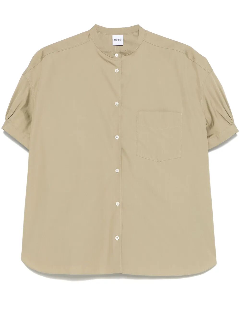 peplum-sleeve button-up shirt