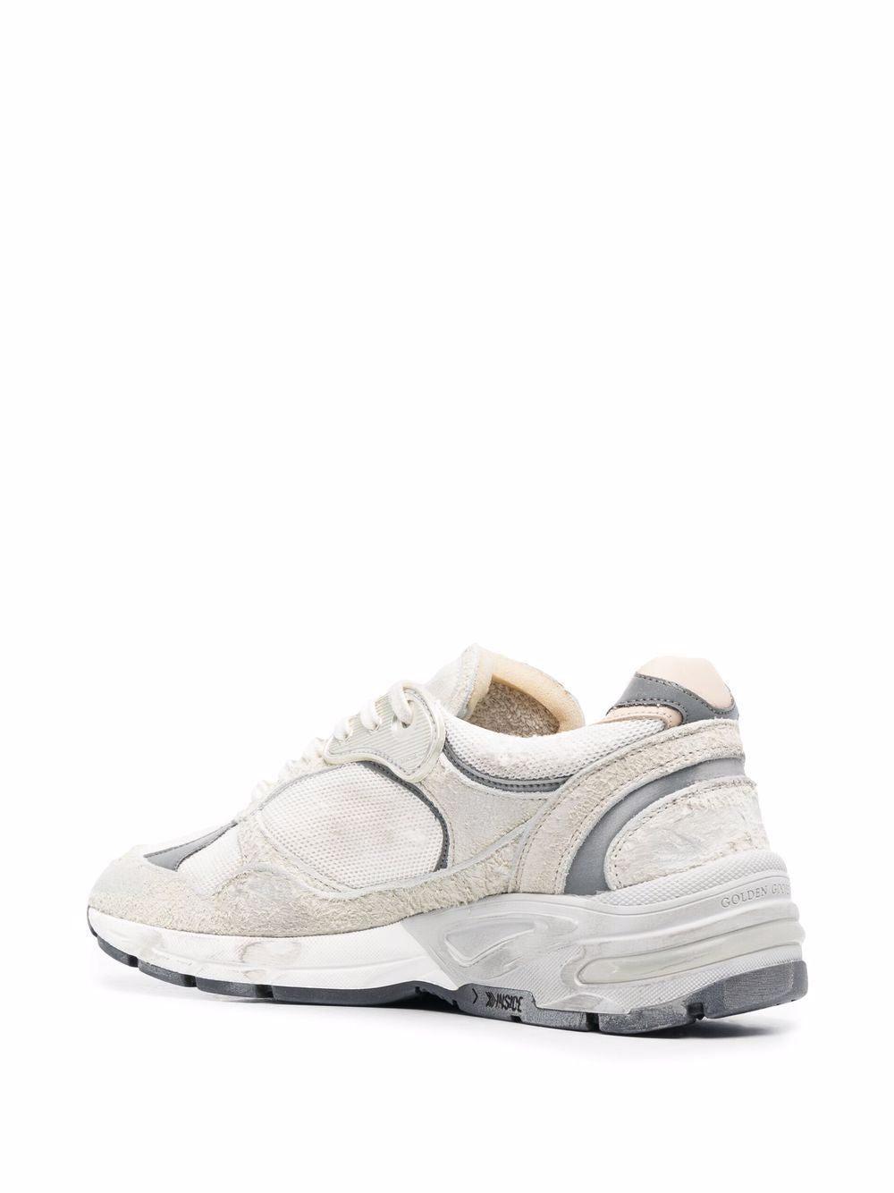 panelled leather sneakers