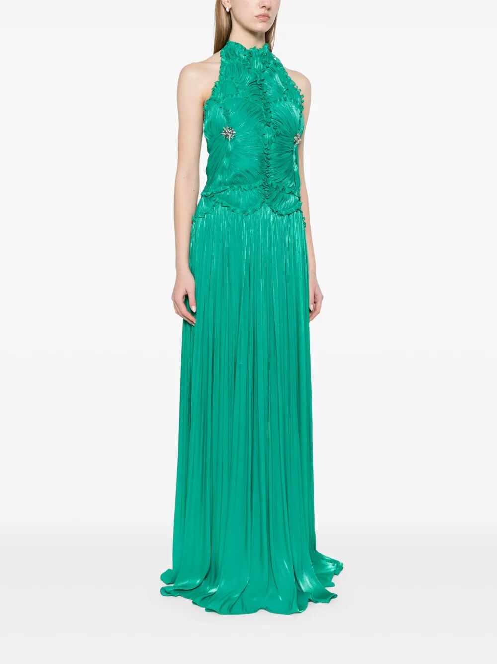Abito lungo in georgette e lurex