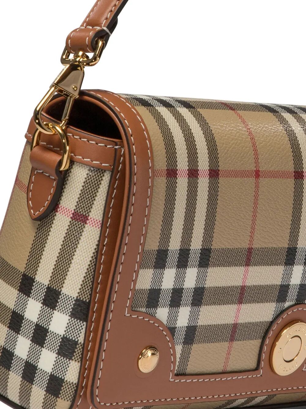 Borsa a spalla Vintage Check con placca logo