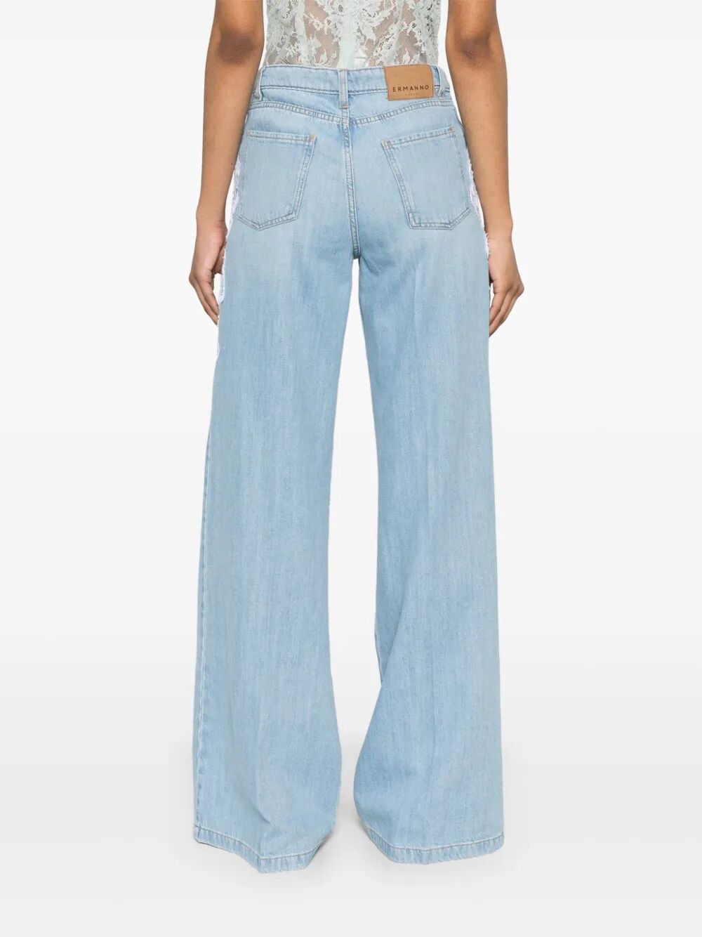 lace-detail jeans