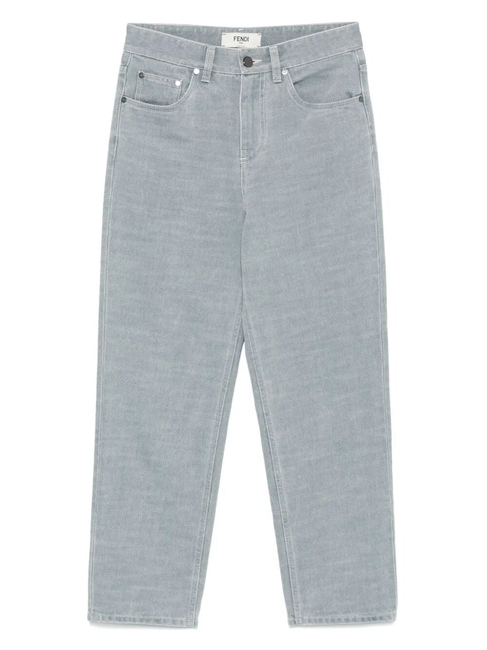 logo-embossed jeans