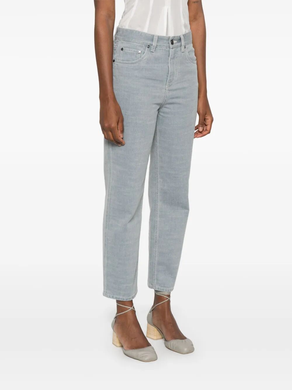 logo-embossed jeans