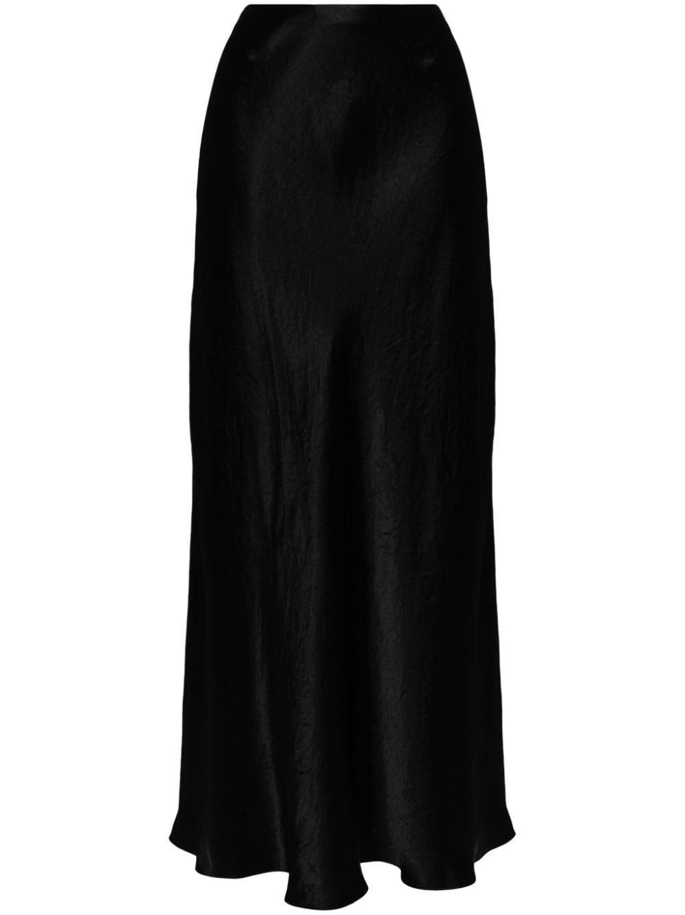 crinkled-finish satin maxi skirt