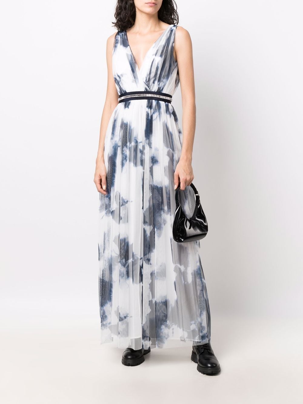 ERMANNO FIRENZE pleated V-neck maxi dress