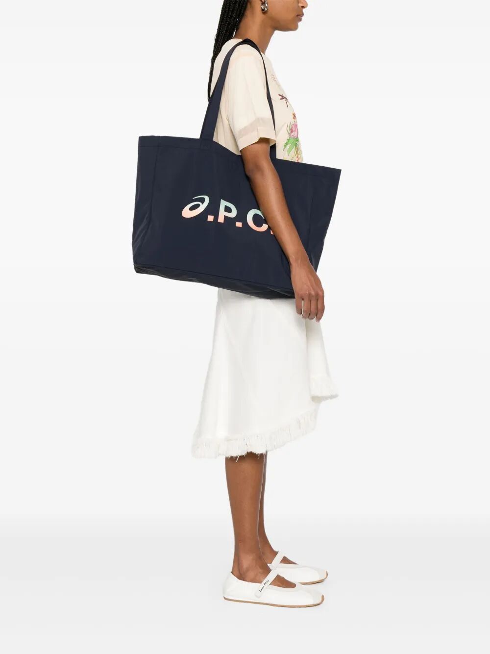 Borsa tote con stampa