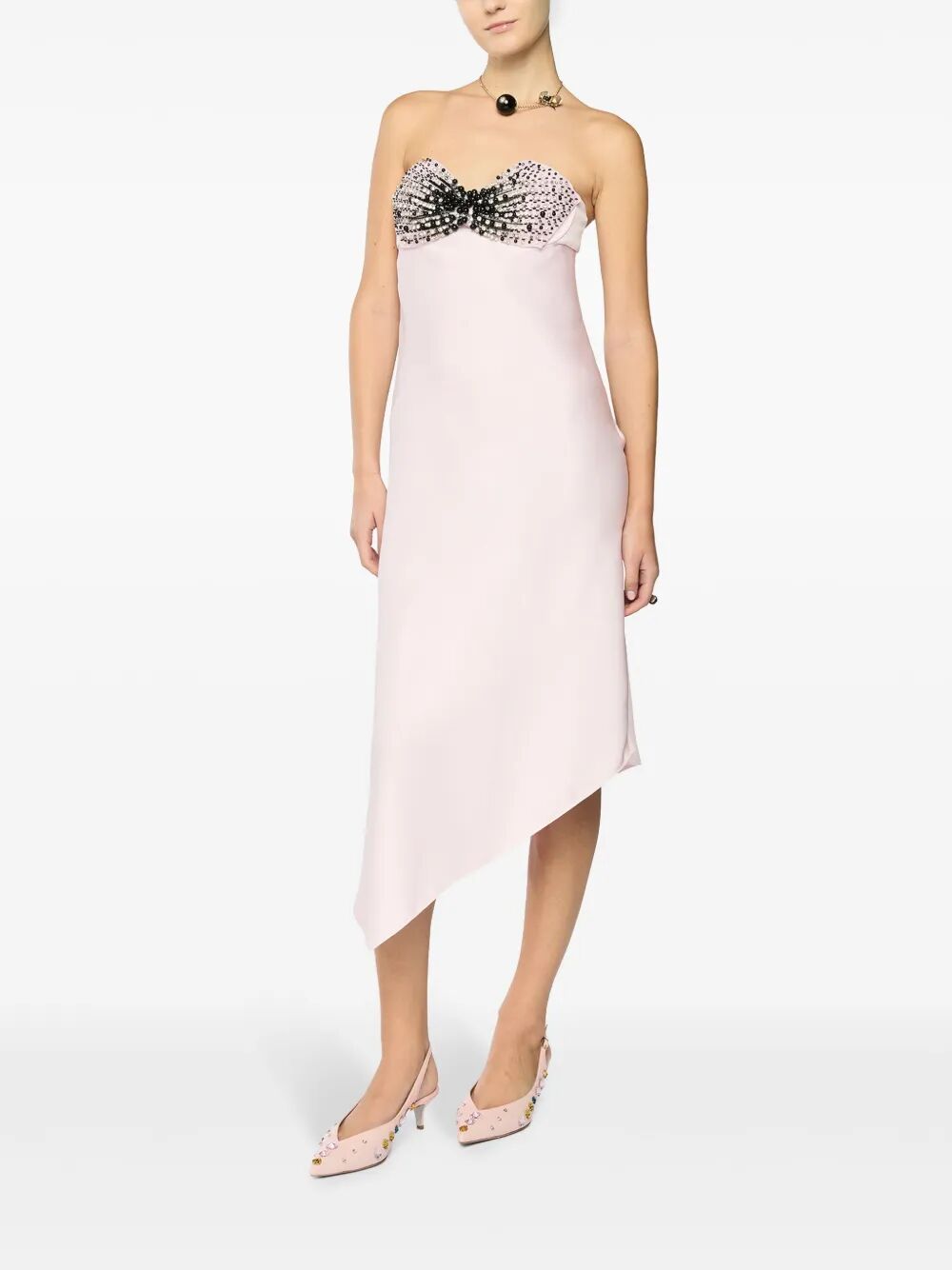 strapless midi dress