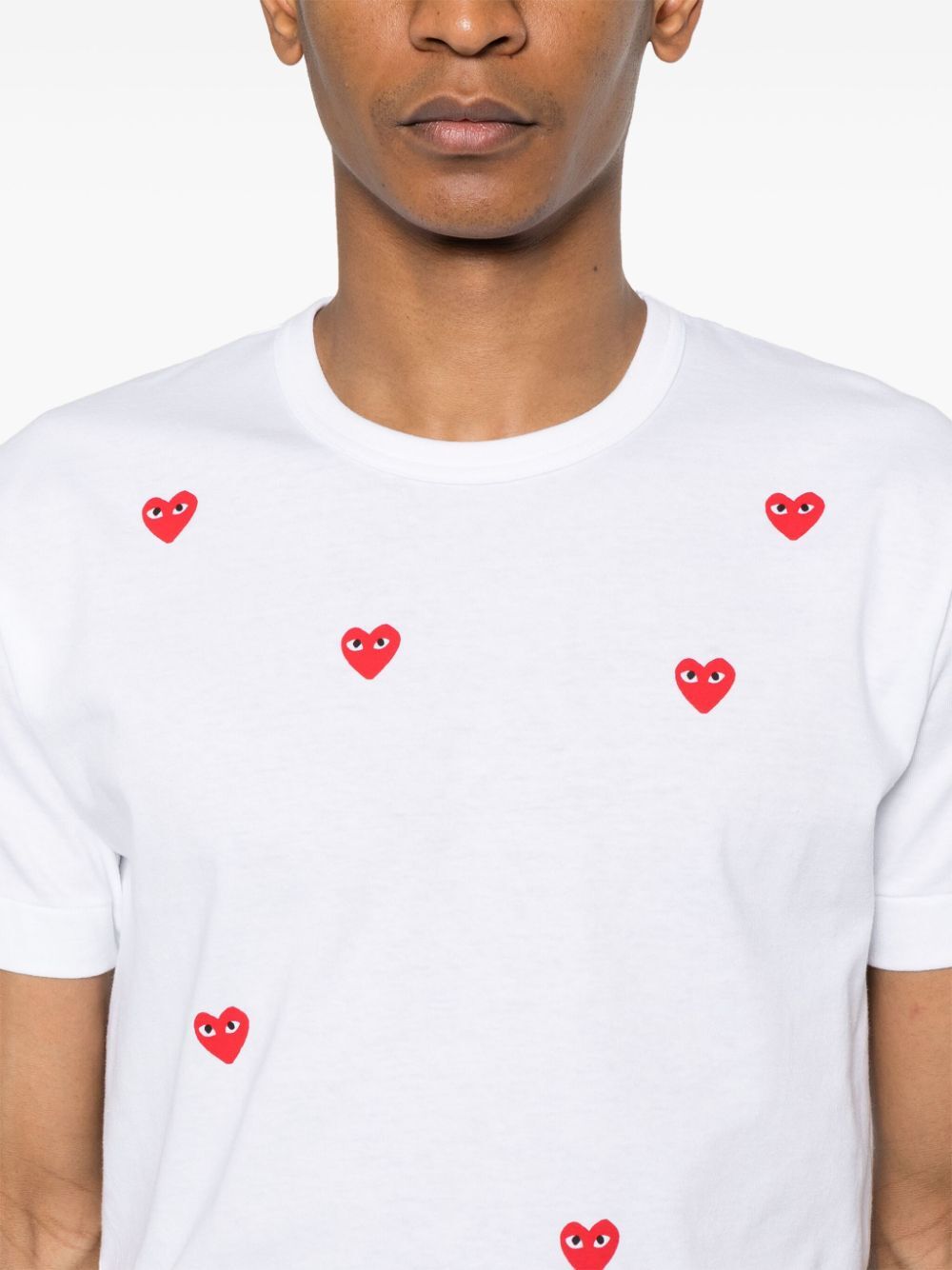 heart-print T-shirt