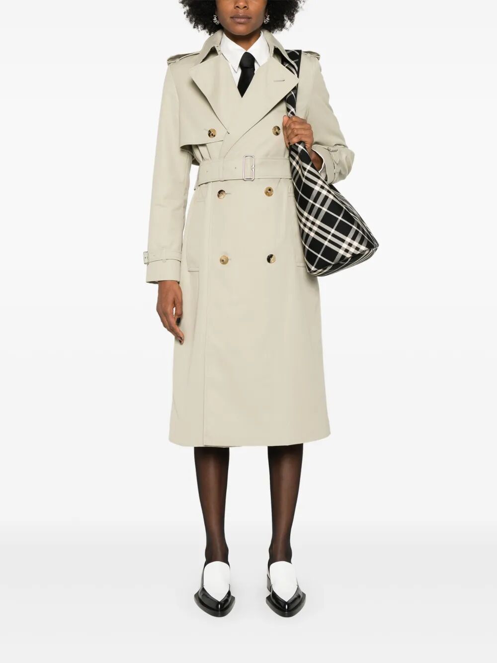 double-breasted trench coat