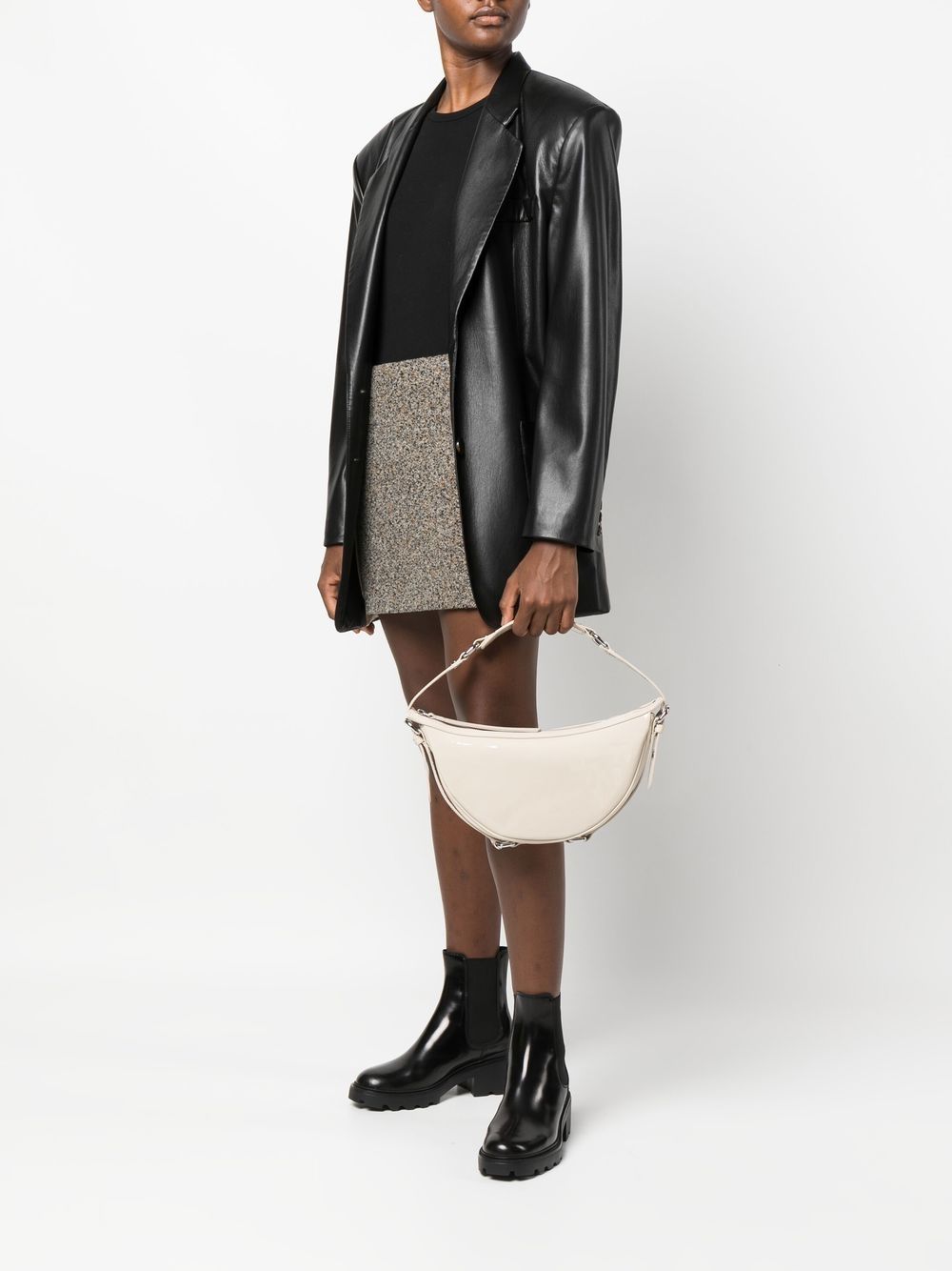 BY FAR Gib patent leather shoulder bag
