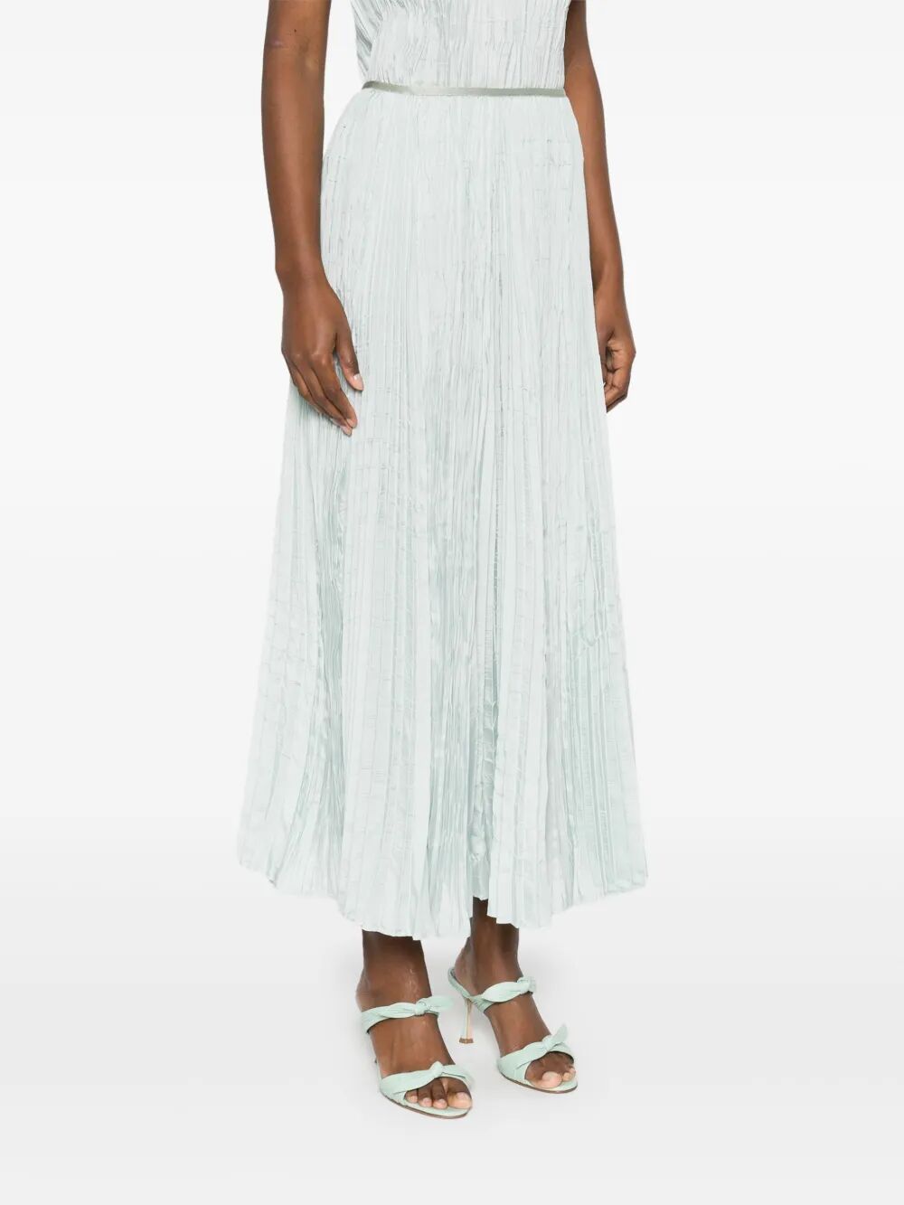 pleated midi skirt