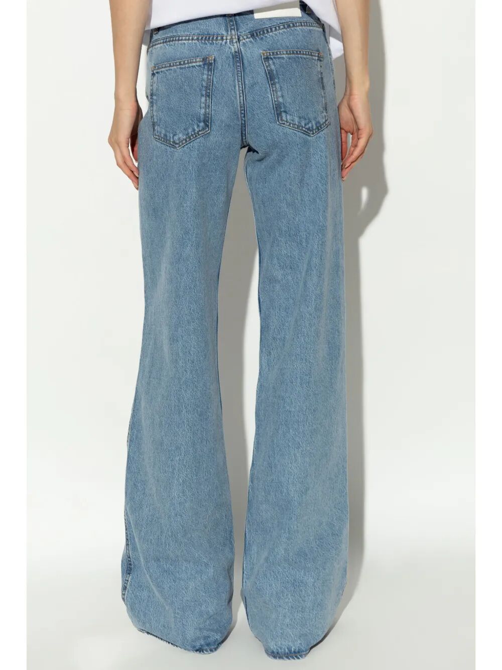 wide-leg mid-rise jeans