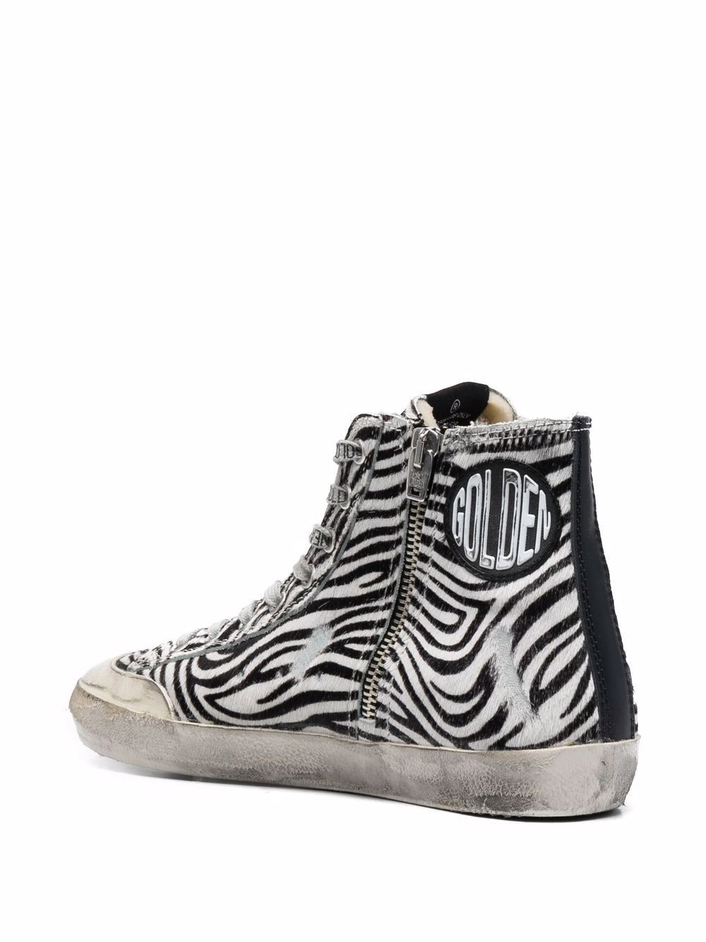 Zebra-print high-top sneakers