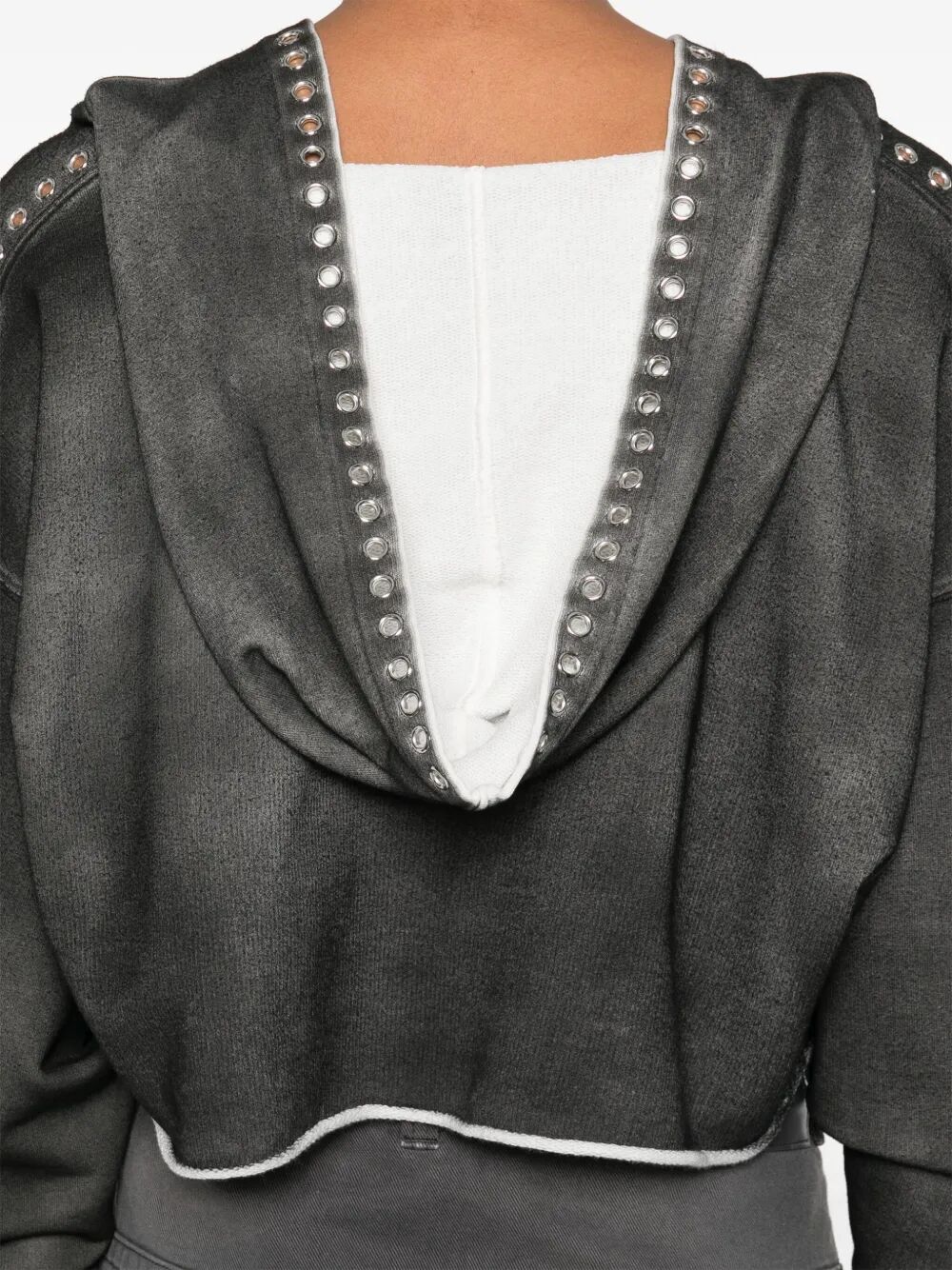Felpa con cappuccio crop