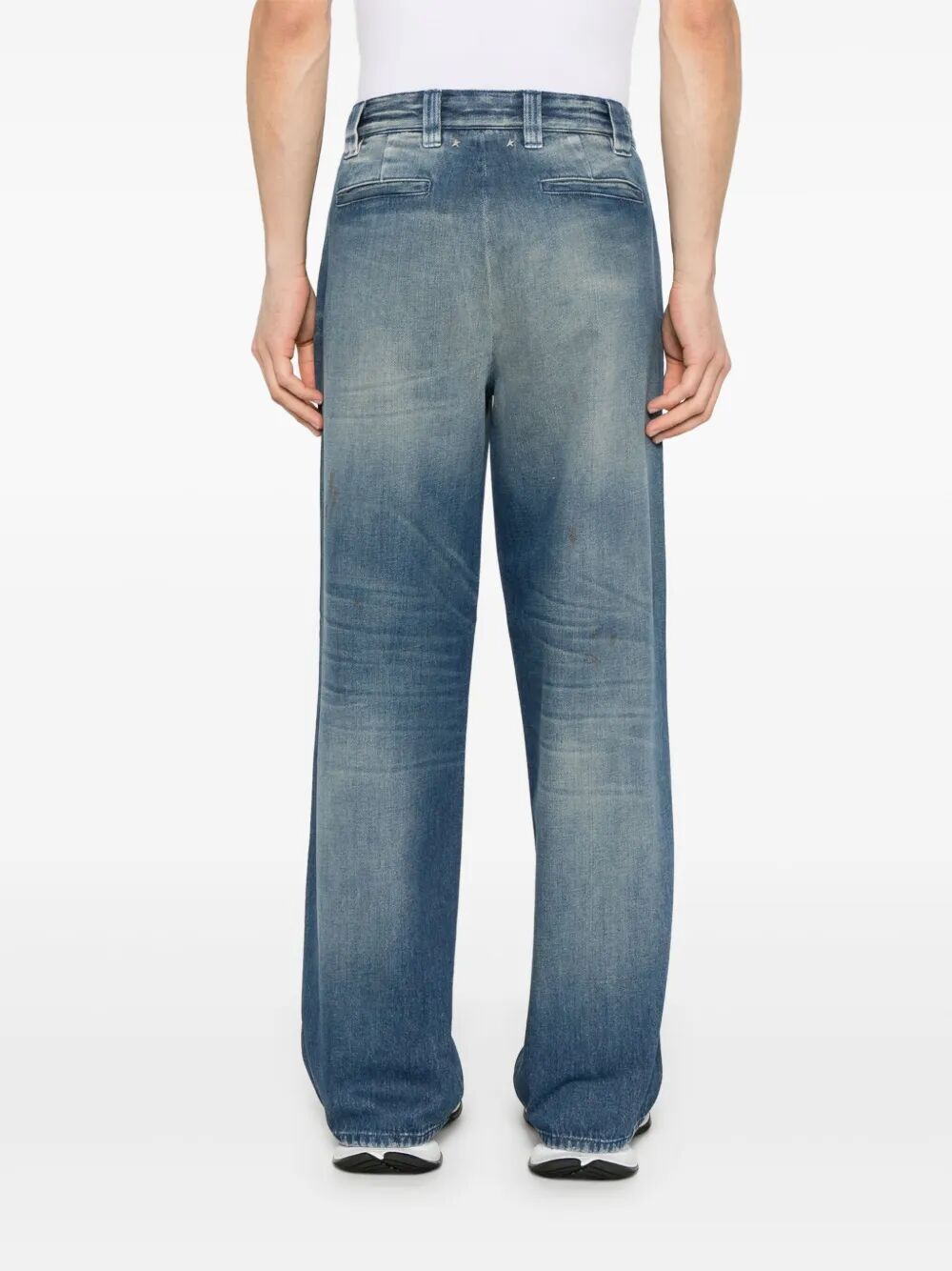 Jeans dritti con effetto vissuto