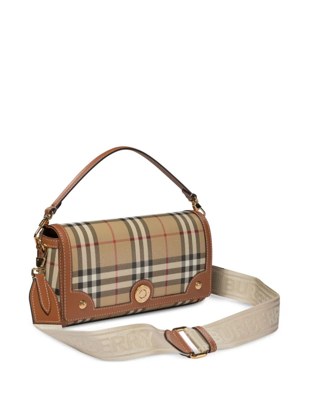 Borsa a spalla Vintage Check con placca logo