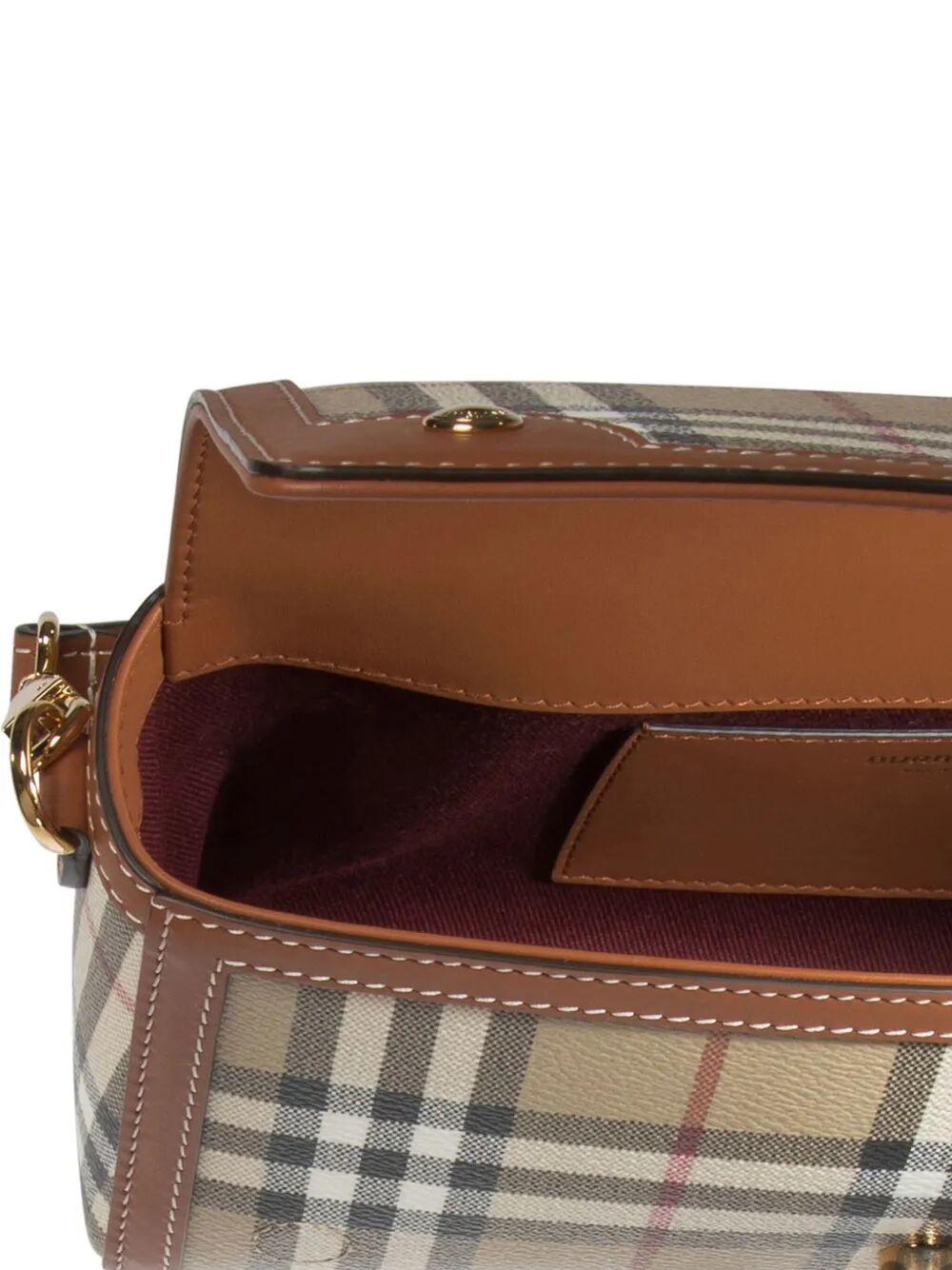 Borsa a spalla Vintage Check con placca logo