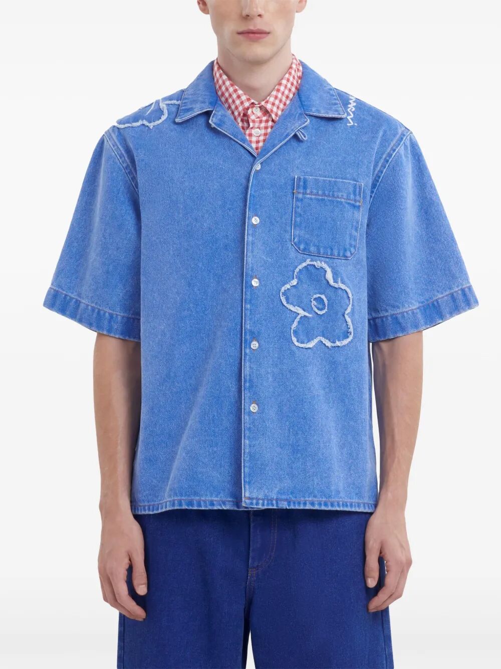 Camicia con ricamo a fiori