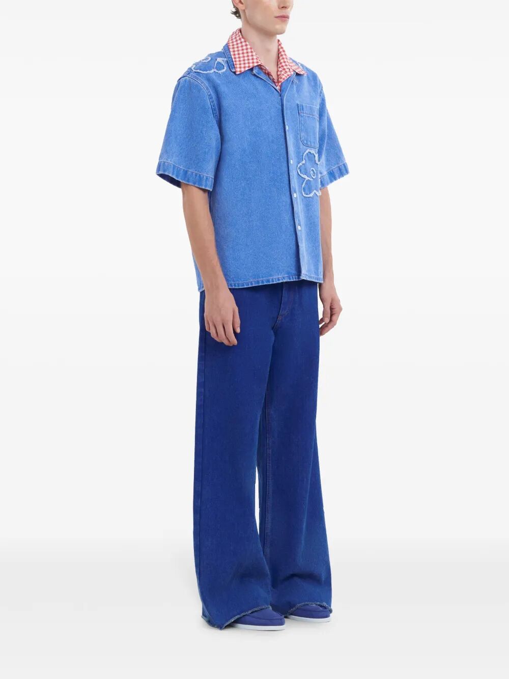 Camicia con ricamo a fiori