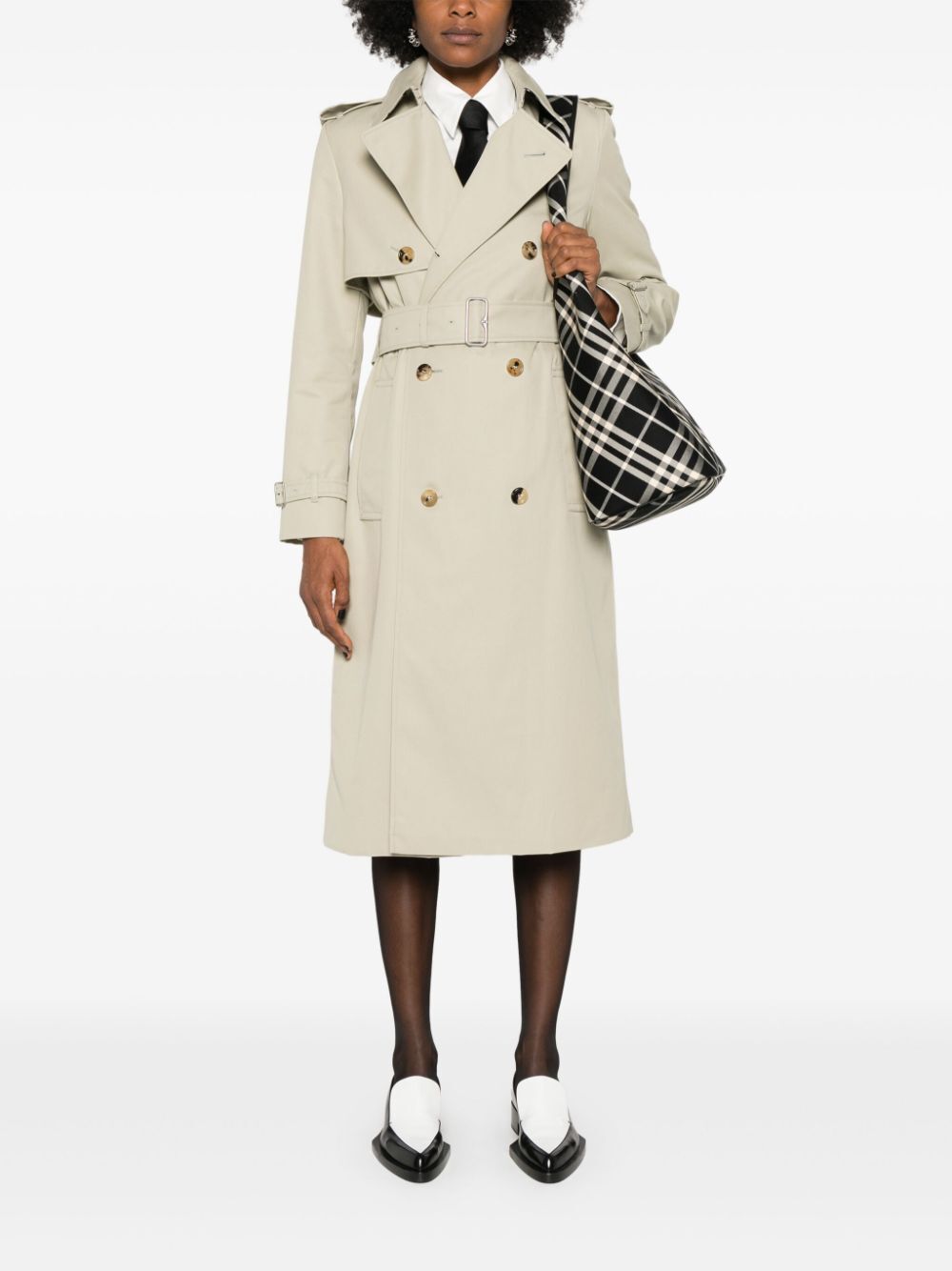 double-breasted trench coat