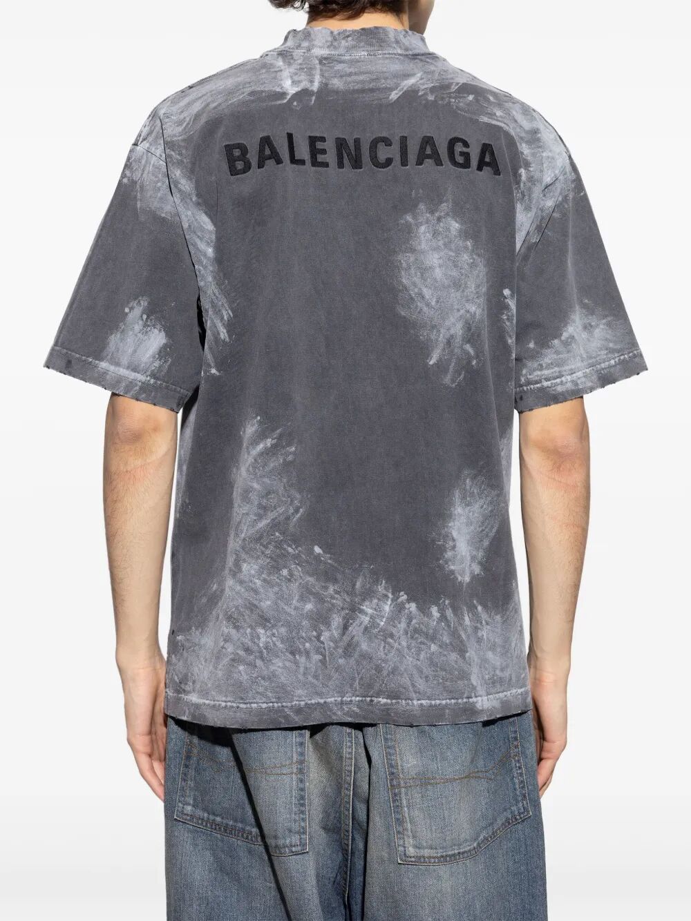 T-shirt con effetto schiarito