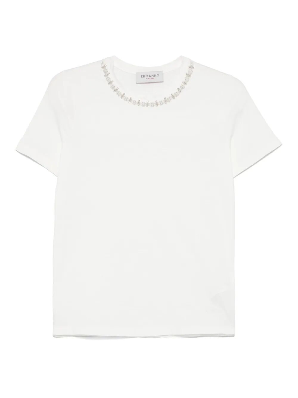 T-shirt con decorazione di cristalli