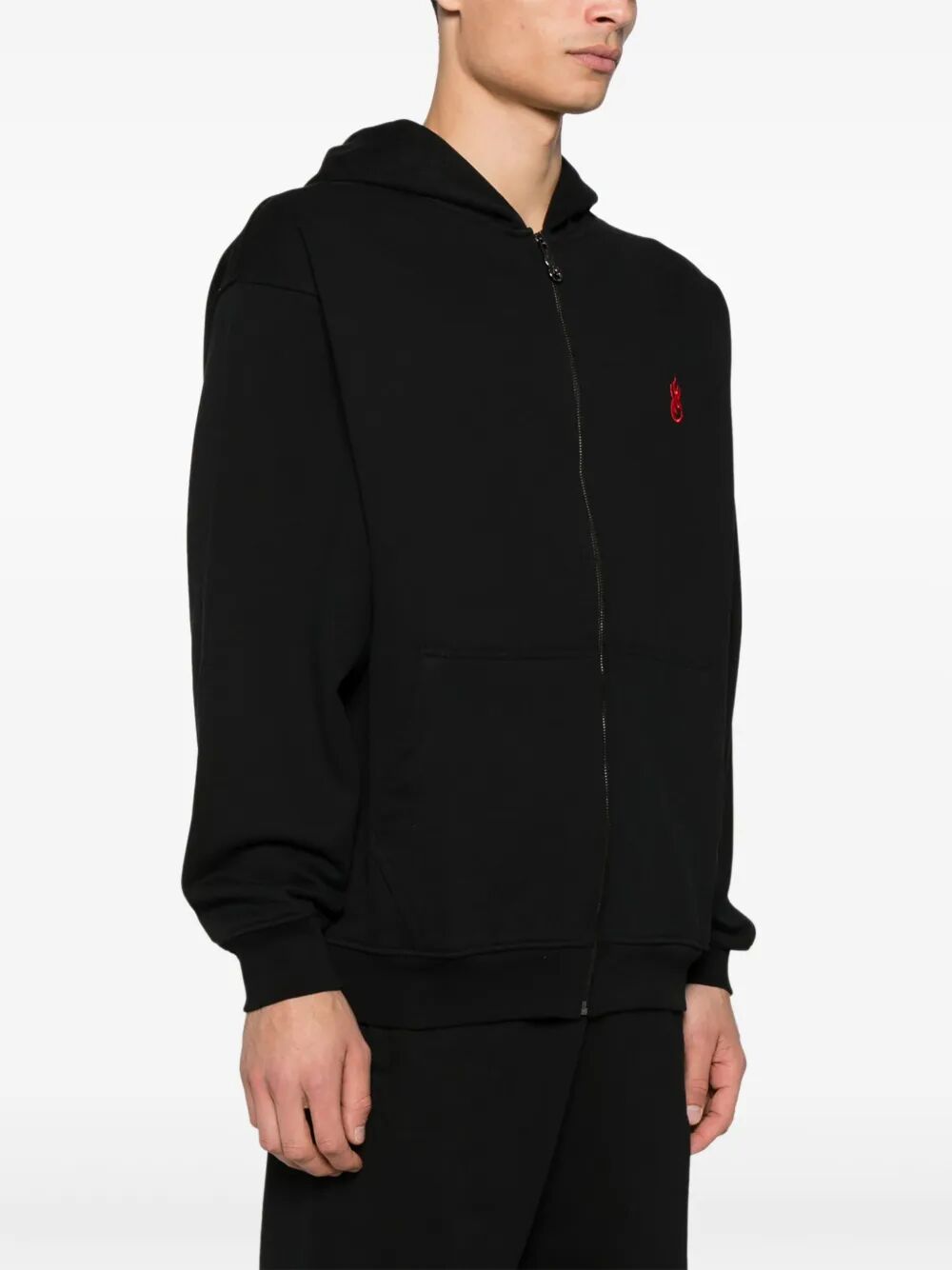 Felpa Red Flames con zip e cappuccio