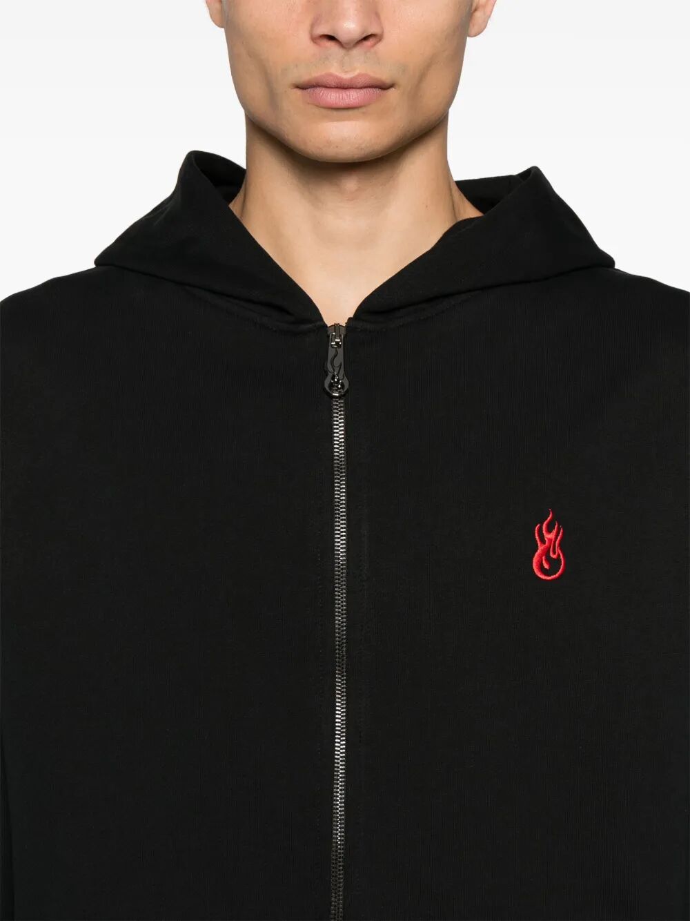 Felpa Red Flames con zip e cappuccio