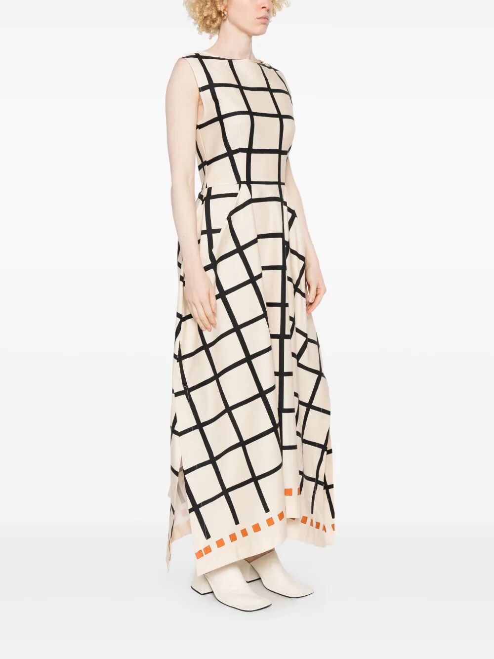 geometric-print midi dress